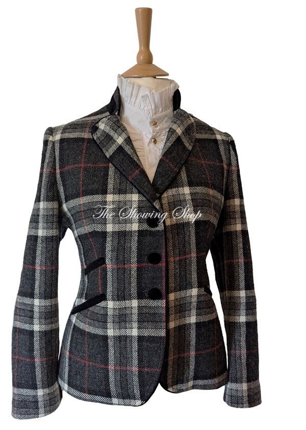 HOUSE OF BRUAR BLACK AND WHITE TARTAN WOOL JACKET SIZE 12