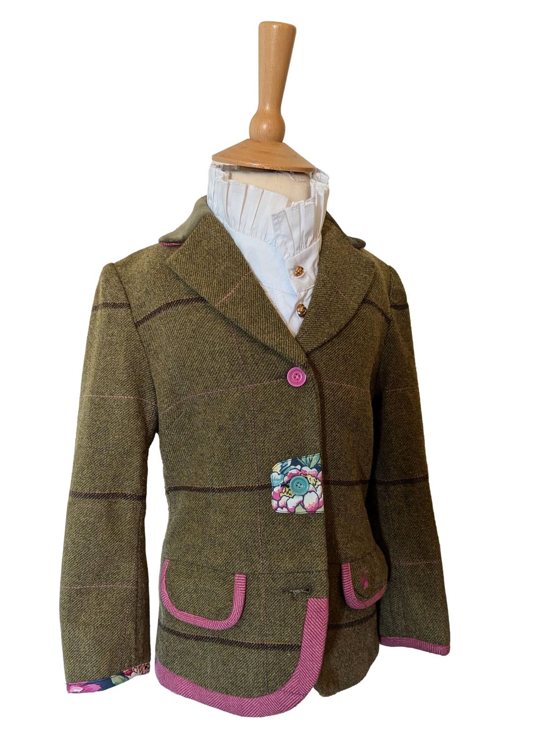 GIRLS JOULES GREEN TWEED COUNTRY JACKET AGE 4