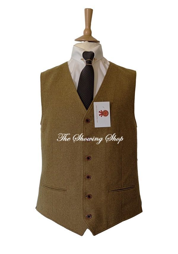 BRAND NEW MENS OCHRE TWEED WAISTCOAT SIZE 42