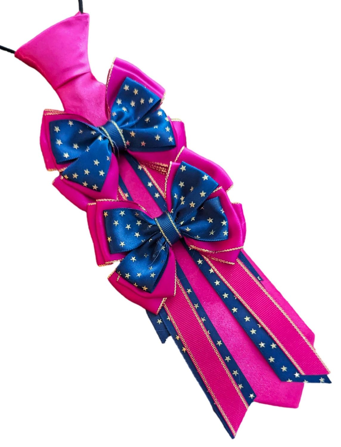 CHILDS  HOT PINK & NAVY SHOW BOWS AND TIE SET
