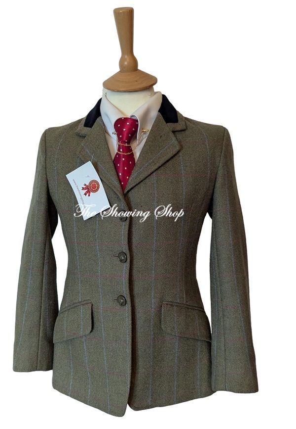 CHILDS CALDENE HICKSTEAD GREEN TWEED SHOWING JACKET SIZE 28