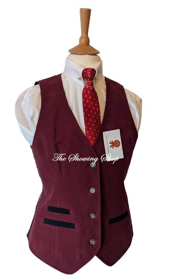 LADIES JACK MURPHY BURGUNDY WAISTCOAT SIZE 12