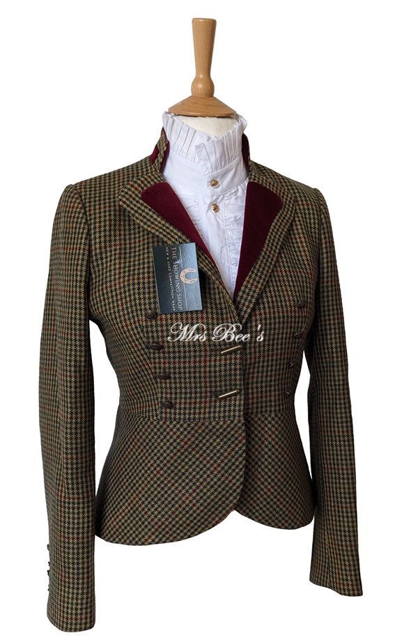 LADIES BARILOCHE HOUNDSTOOTH CHECK TWEED JACKET SIZE 12