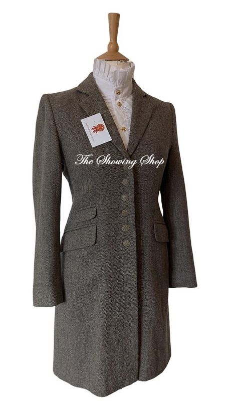 LADIES ANNA LASCATA BROWN TWEED 3/4 LENGTH COAT SIZE 8-10