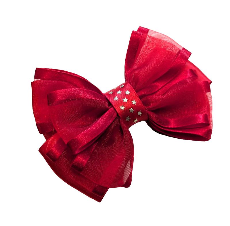 LARGE SINGLE SHOW BOW - RED AND GOLD