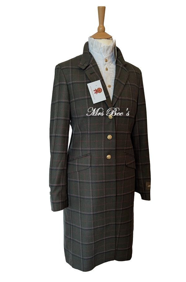 BRAND NEW LADIES MUSTO FREYA GREEN TWEED LONG COAT SIZE 14