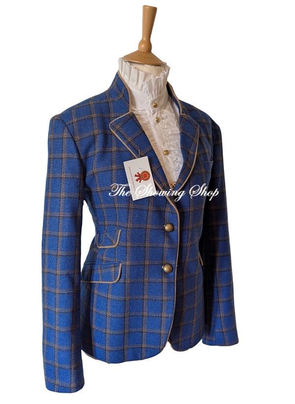BRAND NEW CLAUDIO LUGLI ROYAL BLUE TWEED JACKET SIZE 16
