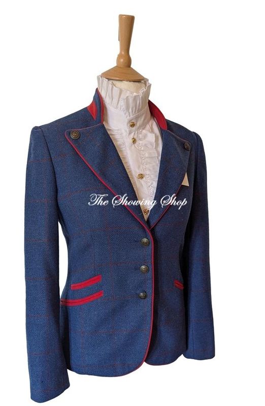 LADIES BARILOCHE BLUE & RED TWEED JACKET SIZE 10