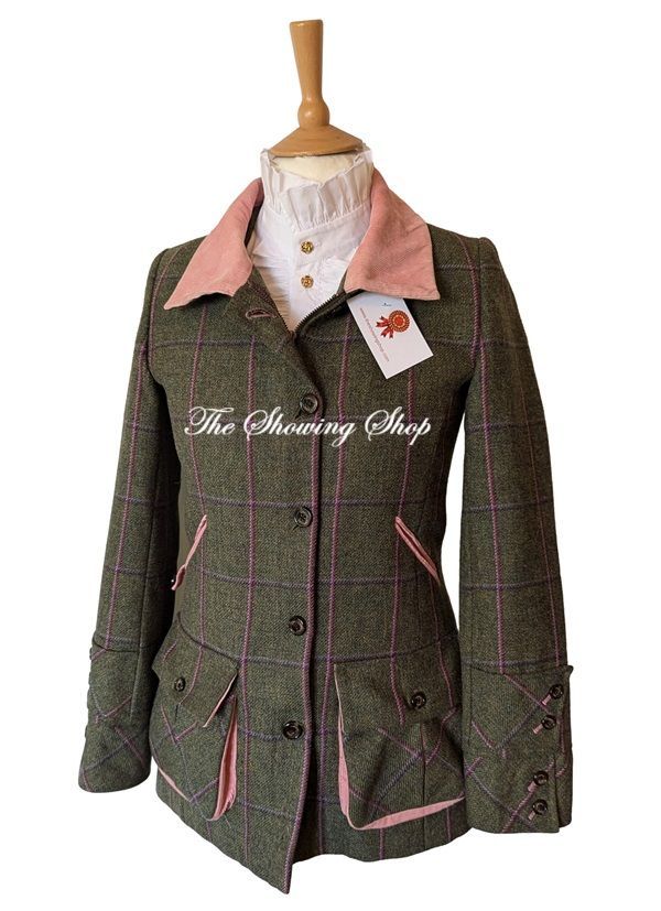 LADIES TIMOTHY FOXX GREEN & PINK TWEED COAT SIZE 10