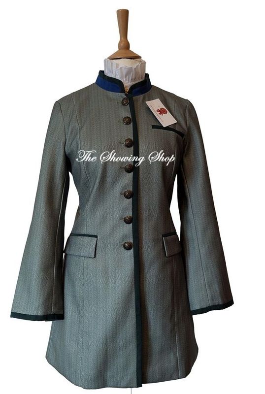 LADIES GREEN HERRINGBONE TWEED 3/4 LENGTH COAT SIZE 14