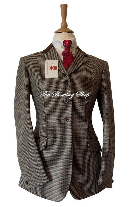 BRAND NEW R H MEARS BESPOKE DOGSTOOTH TWEED SHOWING JACKET SIZE 14 (38)
