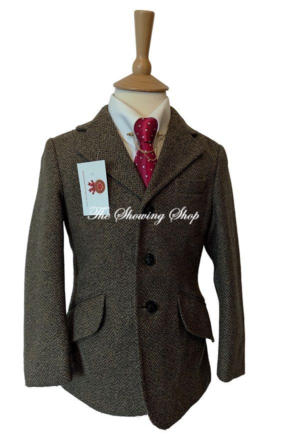 BOYS CALDENE GREEN/ BROWN TWEED JACKET SIZE 26