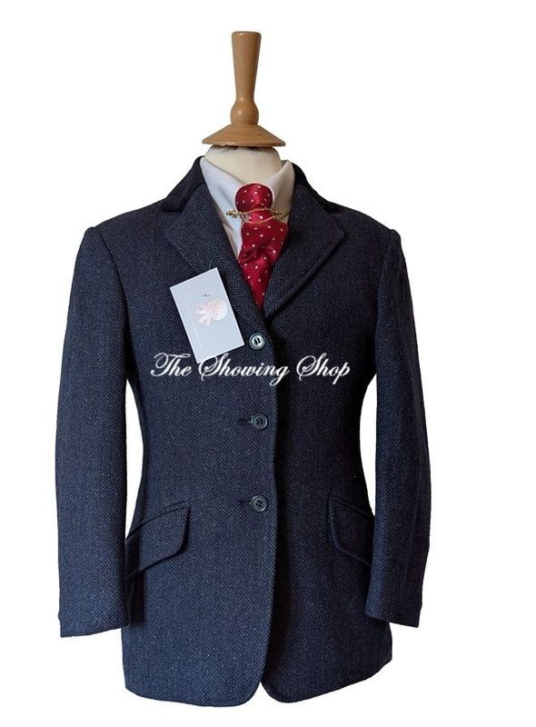 NEW CHILDS SHIRES MALVERN BLUE TWEED JACKET SIZE 28