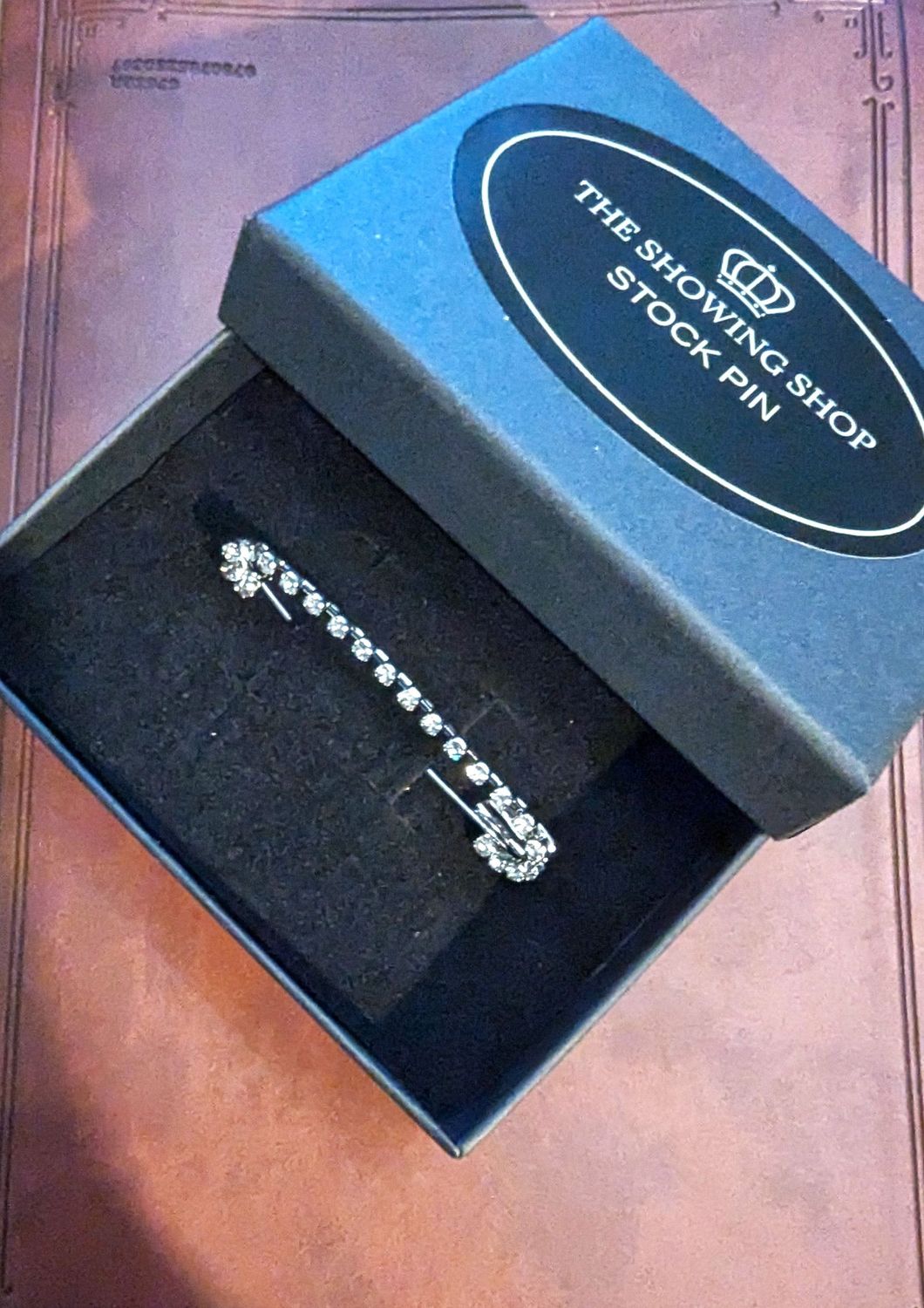 SILVER  & DIAMANTE STOCK PIN