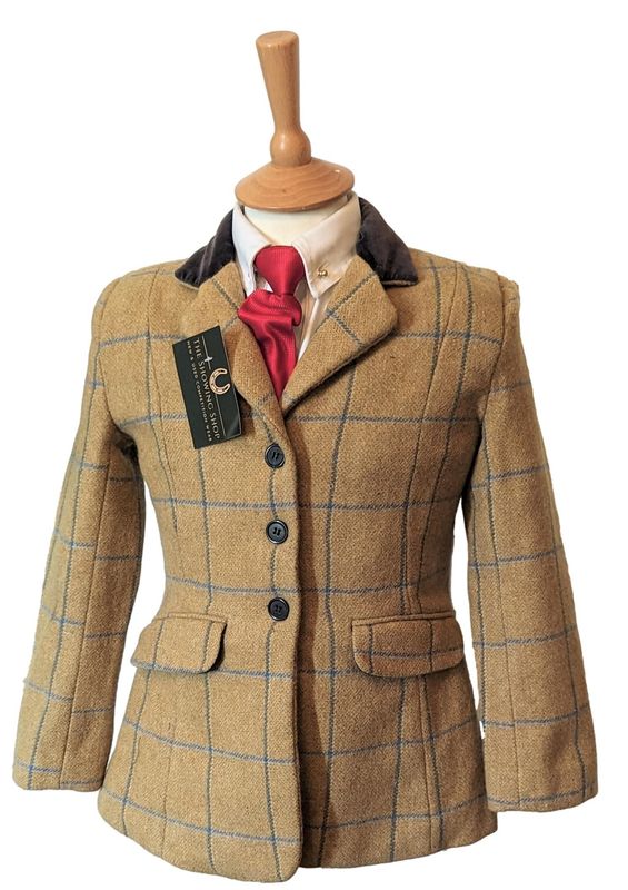 LADIES SHERWOOD CAMPOLINO MUSTARD TWEED SHOWING JACKET SIZE 8 32