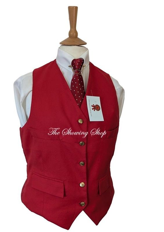 LADIES EQUETECH RED WOOL BLEND WAISTCOAT SIZE 16 (42)