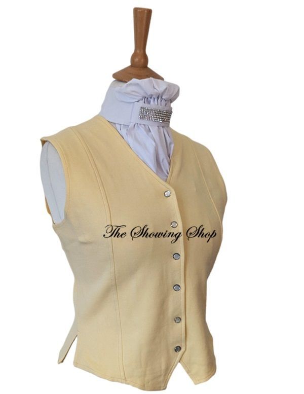 BRAND NEW LADIES YELLOW COMPETITION/ HUNTING WAISTCOAT SIZE 8 (32)