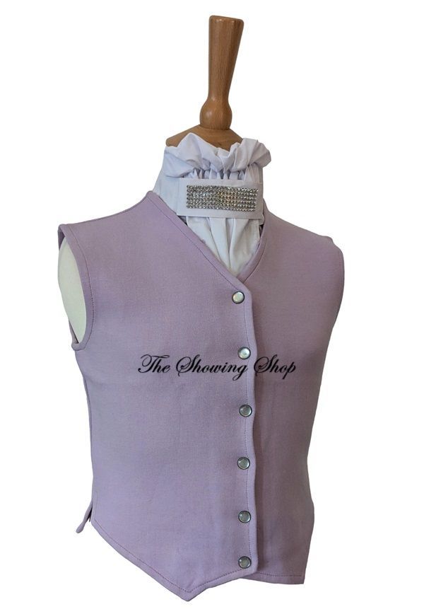 BRAND NEW CHILDS LILAC DRESSAGE/ COMPETITON WAISTCOAT SIZE 28