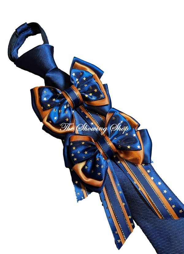 CHILDS PREMIUM NAVY & COPPER SHOW BOWS AND ZIP TIE SET