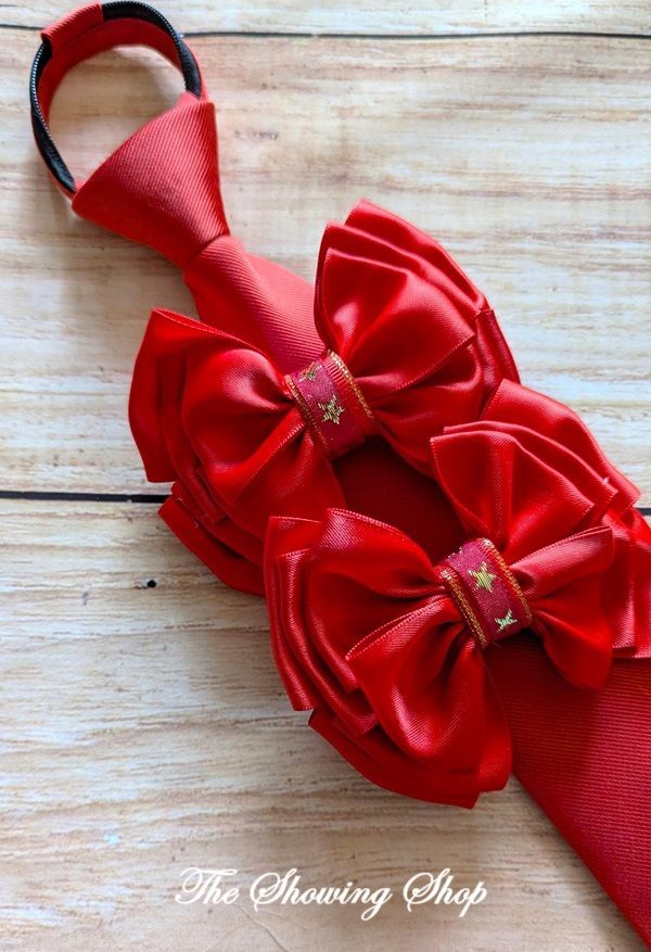 CHILDS PREMIUM RED/ GOLD STAR SHOWING BOWS & ZIP TIE SET