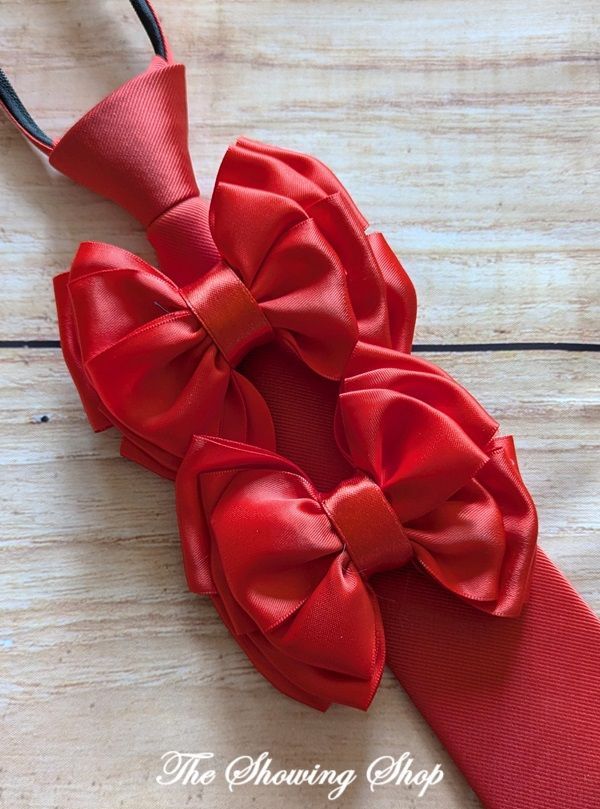 CHILDS PREMIUM RED SHOWING BOWS & ZIP TIE SET