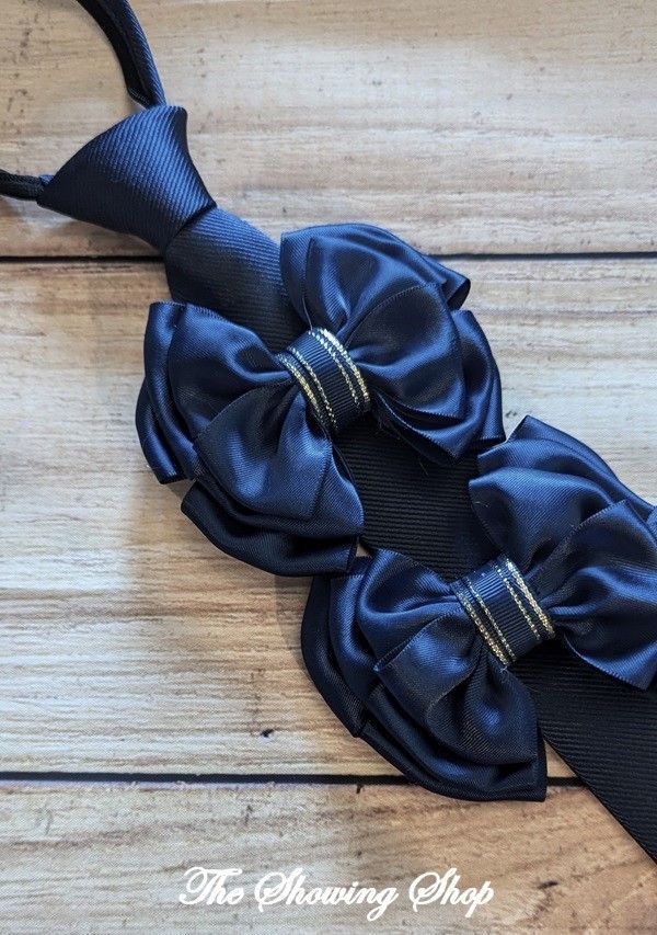 PREMIUM NAVY SHOW BOWS AND ZIP TIE SET