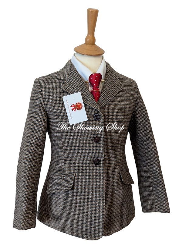 BRAND NEW CHILDS SADDLEMASTER BROWN TWEED JACKET SIZE 28