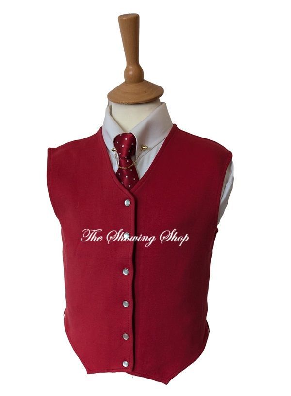 CHILDS/ MAIDS RED COMPETITION/ HUNTING WAISTCOAT SIZE 32
