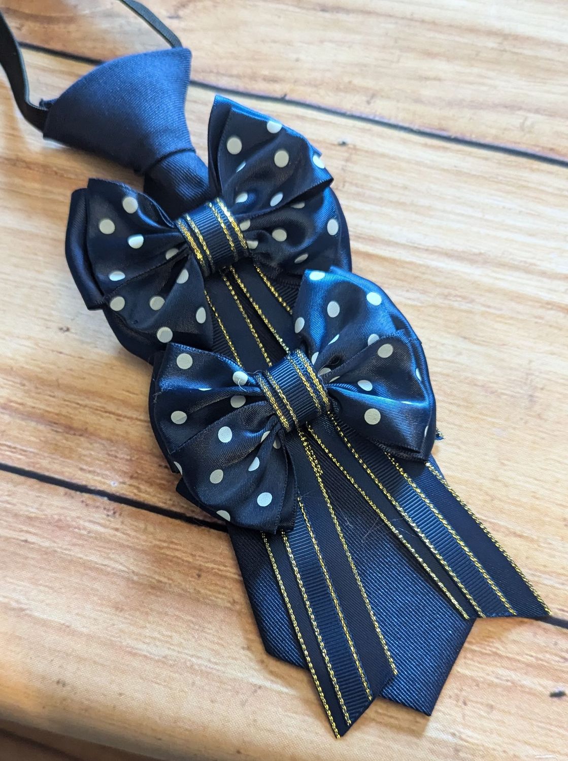 TINY TOTS SHOW BOWS AND TIE SET - NAVY