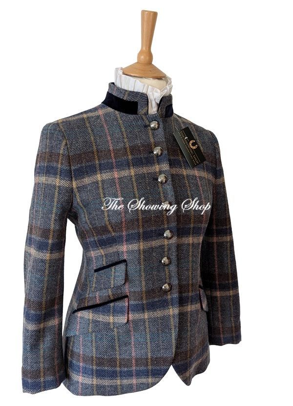 LADIES BARILOCHE BLUE TWEED JACKET SIZE 12