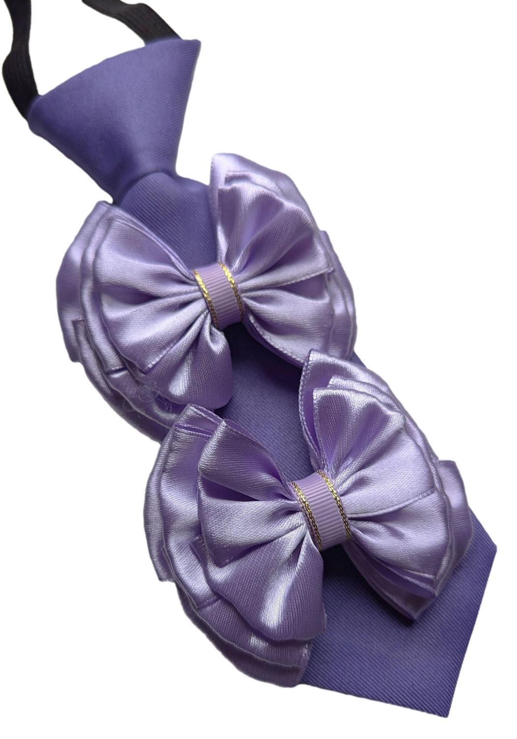 TINY TOTS SHOW BOWS AND TIE SET - LILAC