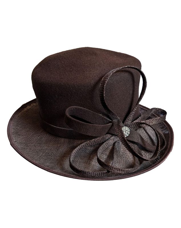 BROWN WOOL AND SINAMAY LEADERS HAT