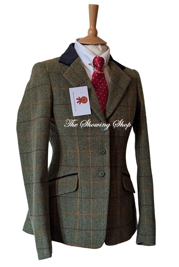 LADIES SHIRES AUBRION GREEN TWEED JACKET SIZE 18 (42)