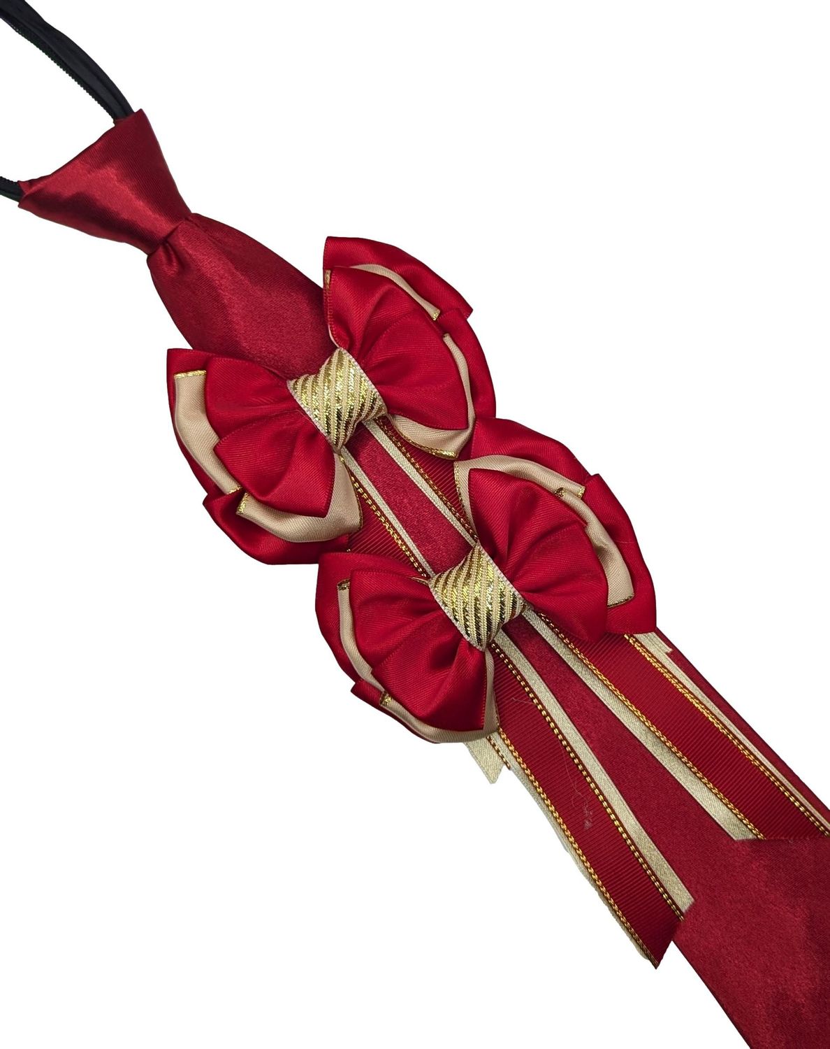PREMIUM WINE & GOLD SHOW BOWS AND ZIP TIE SET