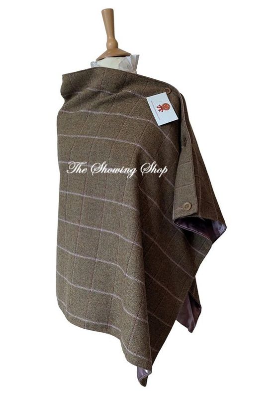 LADIES GREEN AND PINK TWEED CAPE