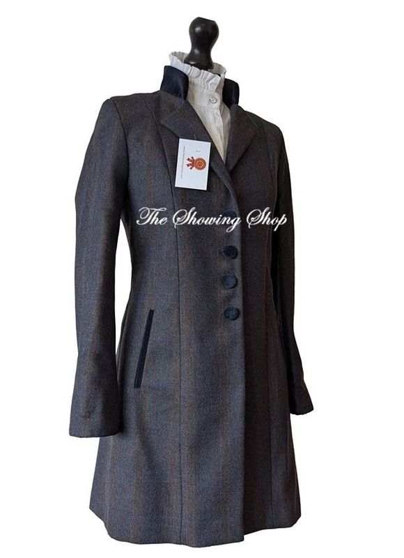 LADIES COUSINS OF CHELTENHAM DARK BLUE TWEED 3/4 LENGTH COAT SIZE 8