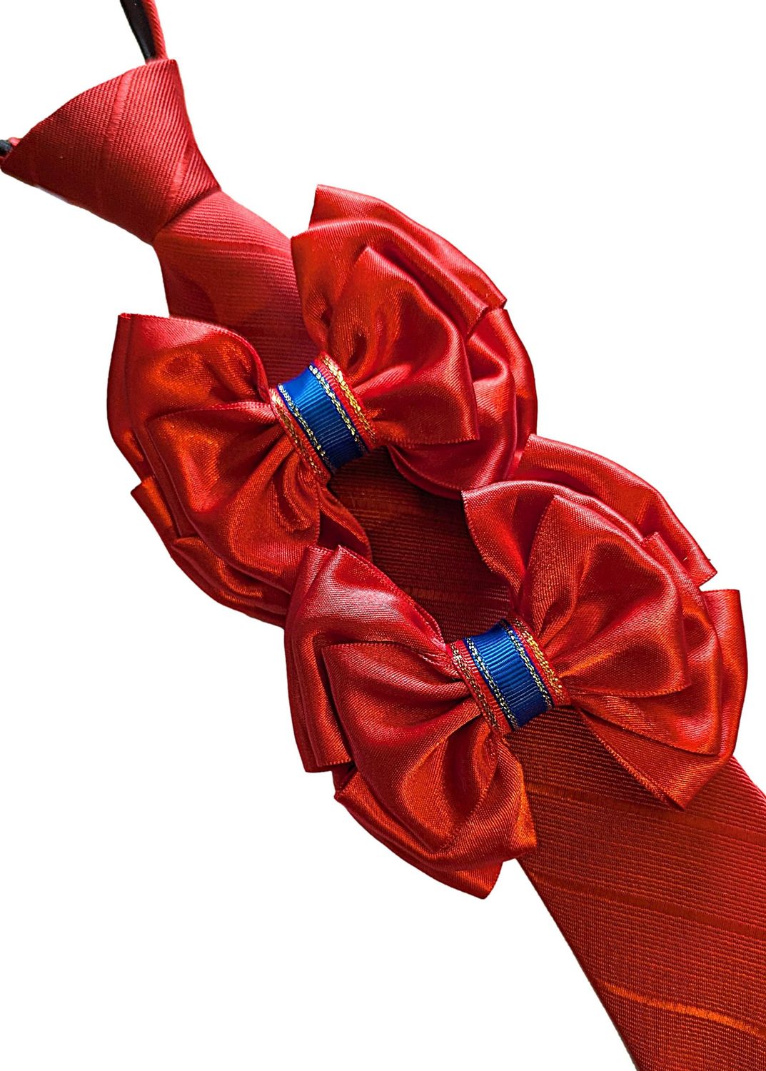 PREMIUM POPPY RED  SHOWING BOWS AND ZIP TIE SET