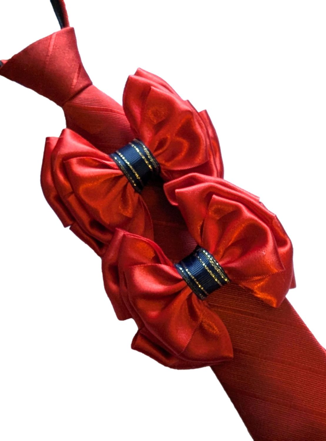 PREMIUM POPPY RED  SHOWING BOWS AND ZIP TIE SET