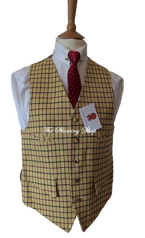NEW MENS/ BOYS PENNINE TATERSALL CHECK HUNTING WAISTCOAT SIZE 38