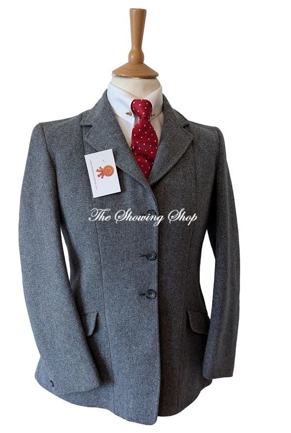 LADIES HEAVYWEIGHT BLUE DERBY TWEED JACKET SIZE 12 (36)