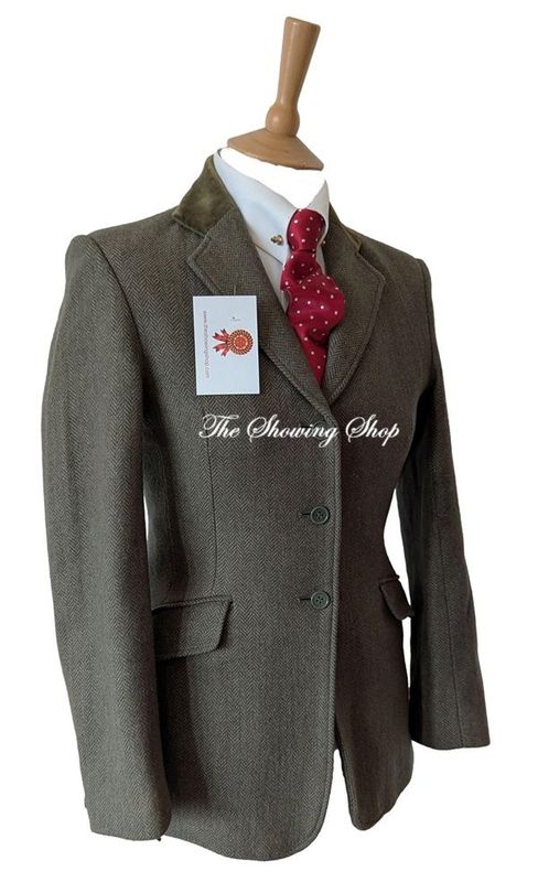 LADIES SHIRES MALVERN GREEN TWEED JACKET SIZE 10  (34)
