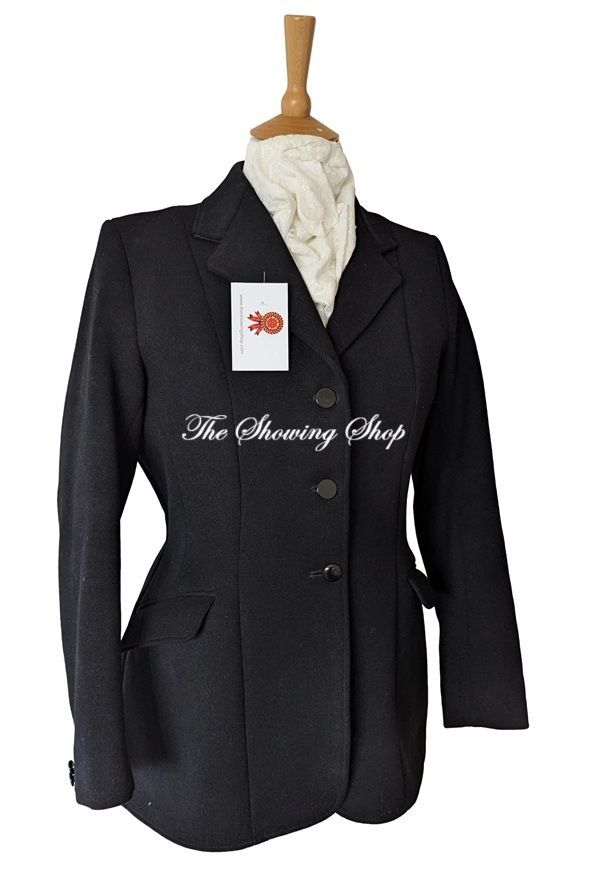 LADIES CALDENE ROXBURGH BLACK HEAVYWEIGHT HUNT COAT SIZE 14 (38)