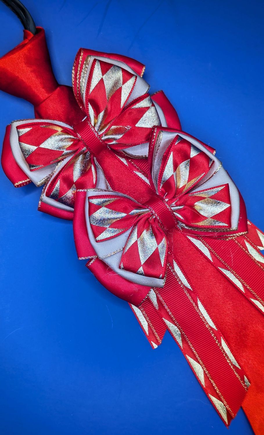 RED & GOLD SHOW BOWS AND ZIP TIE SET