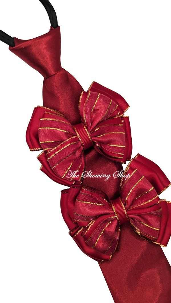 CHILDS WINE AND GOLD SHOW BOWS AND ZIP TIE SET