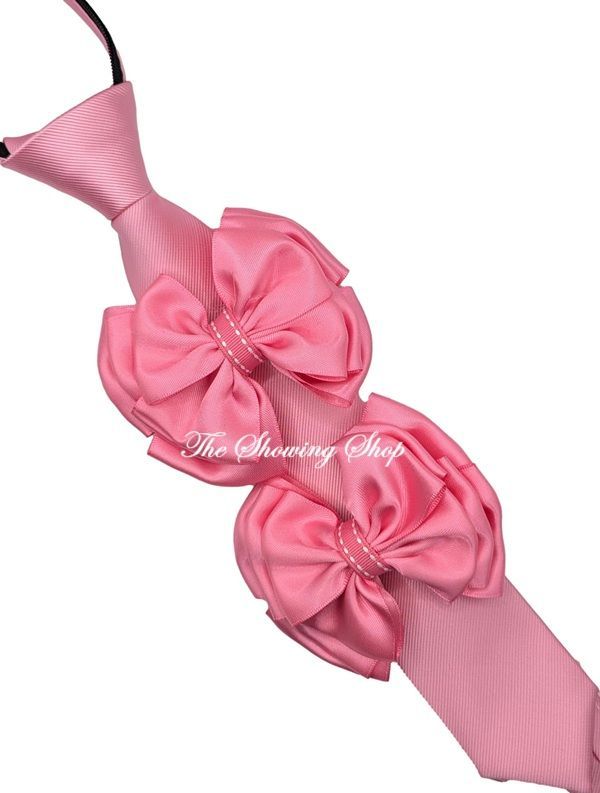 CHILDS PREMIUM PINK SHOW BOWS AND ZIP TIE SET