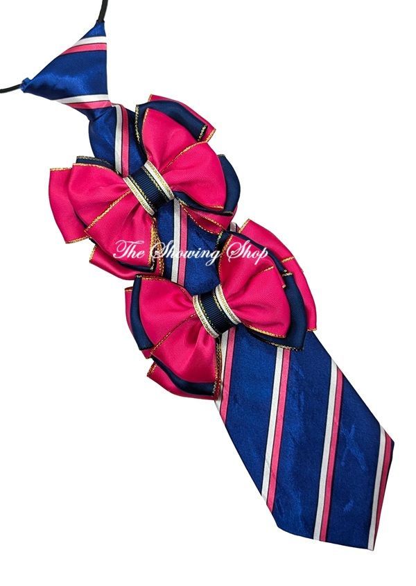 CHILDS HOT PINK & NAVY SHOW BOWS AND TIE SET