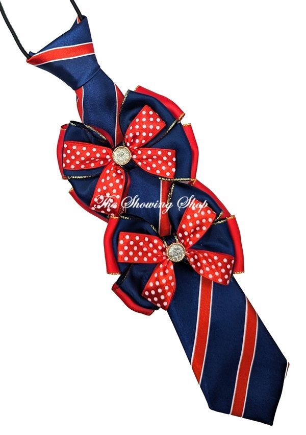 CHILDS  RED  & NAVY SHOW BOWS AND TIE SET