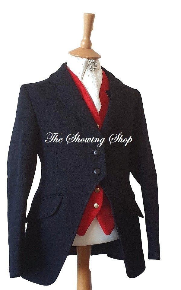 CHILDS CALDENE NAVY WOOL CUTAWAY JACKET SIZE 28 LONG