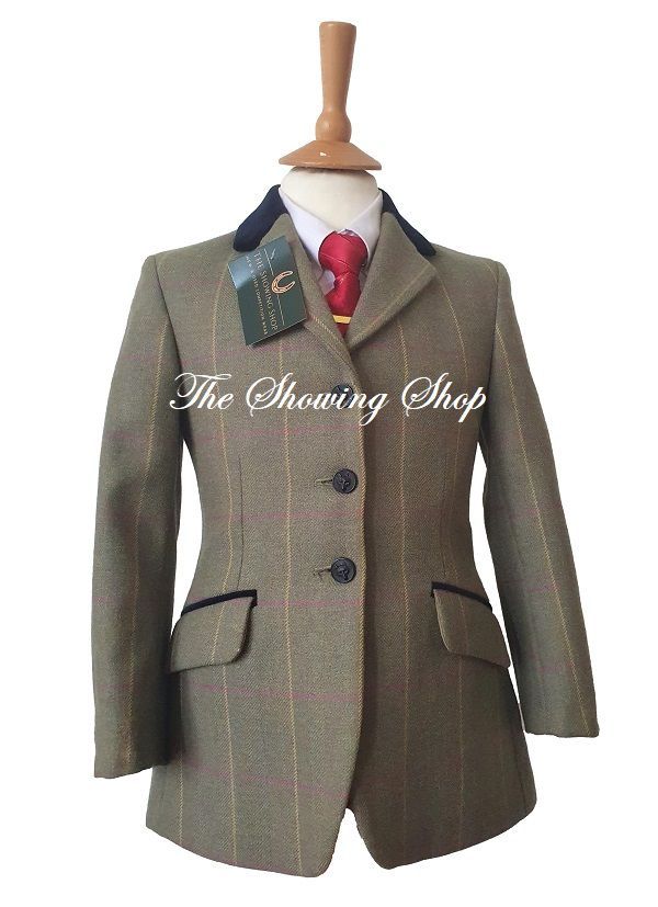 GIRLS MEARS MITTON GREEN/ PINK TWEED JACKET SIZE 22