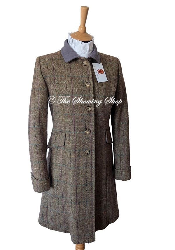LADIES COUSINS OF CHELTENHAM BROWN TWEED COAT SIZE 10